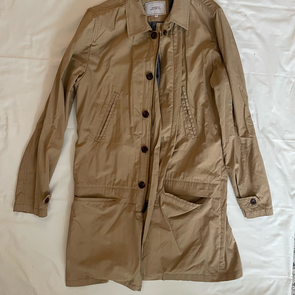 Tan Button-Up Trench Coat